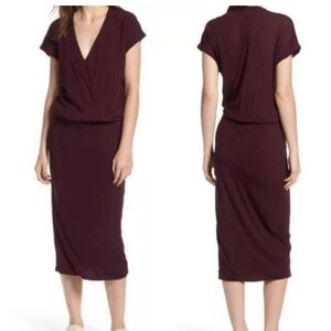 James Perse Surplice Jersey Blouson Dress